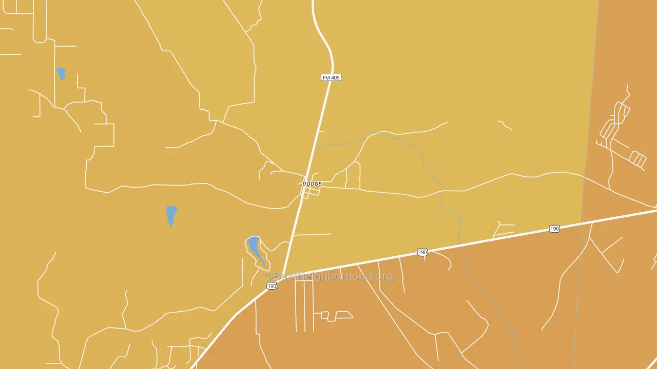 Map of the best neighborhoods in the 77334 area, with better matches in green and worse matches in red