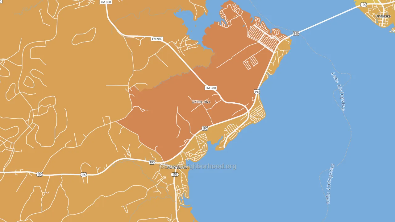 Map of the best neighborhoods in the 77364 area, with better matches in green and worse matches in red