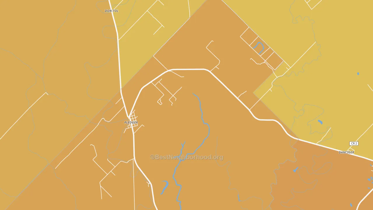 Map of the best neighborhoods in the 77468 area, with better matches in green and worse matches in red