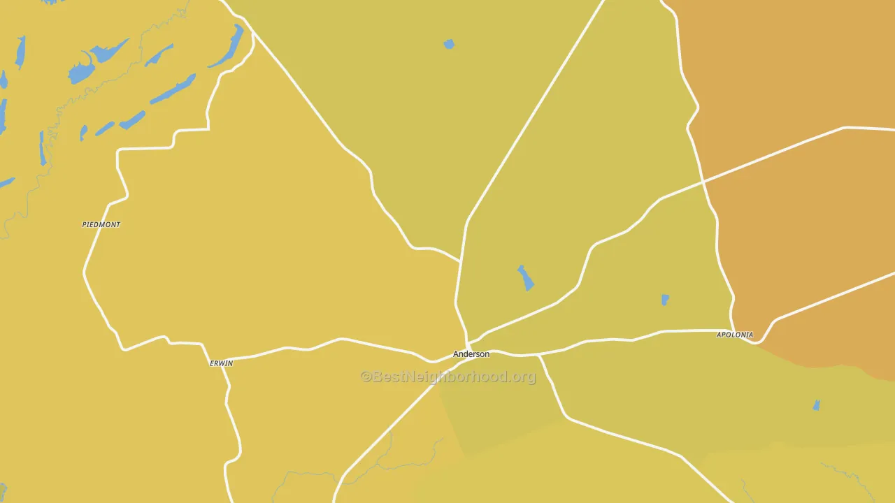 Map of the best neighborhoods in the 77830 area, with better matches in green and worse matches in red