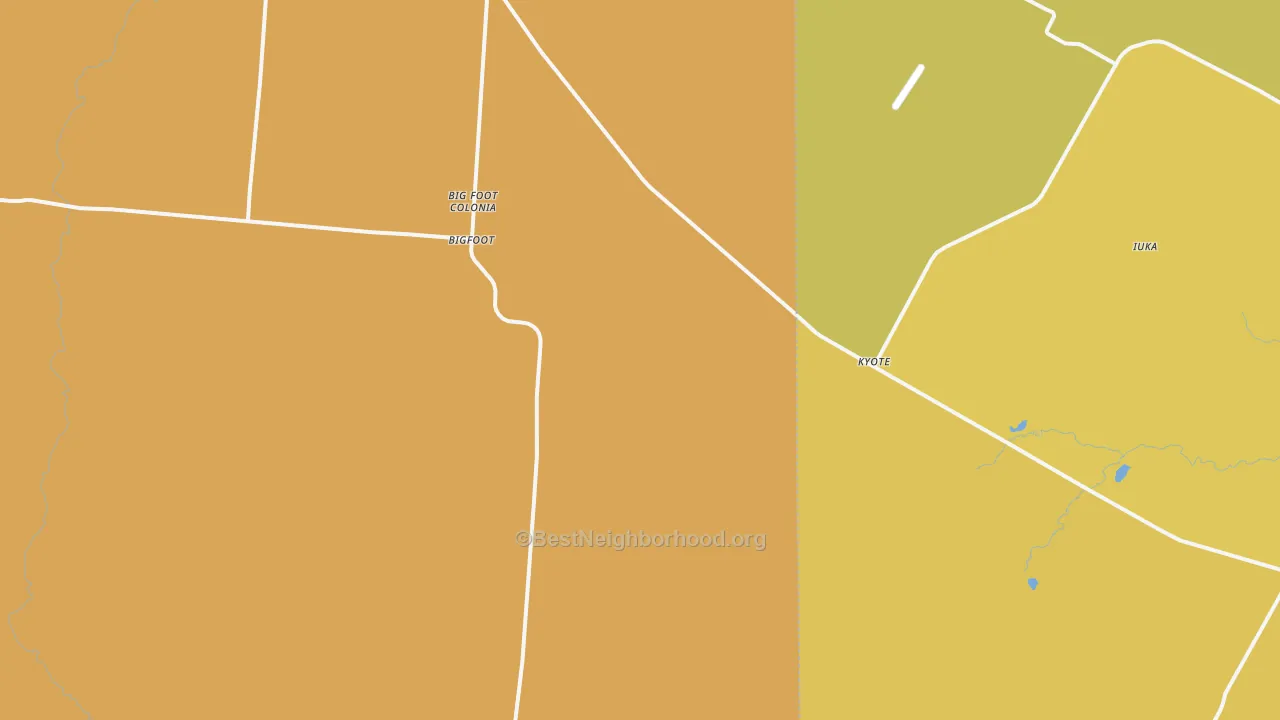 Map of the best neighborhoods in the 78005 area, with better matches in green and worse matches in red