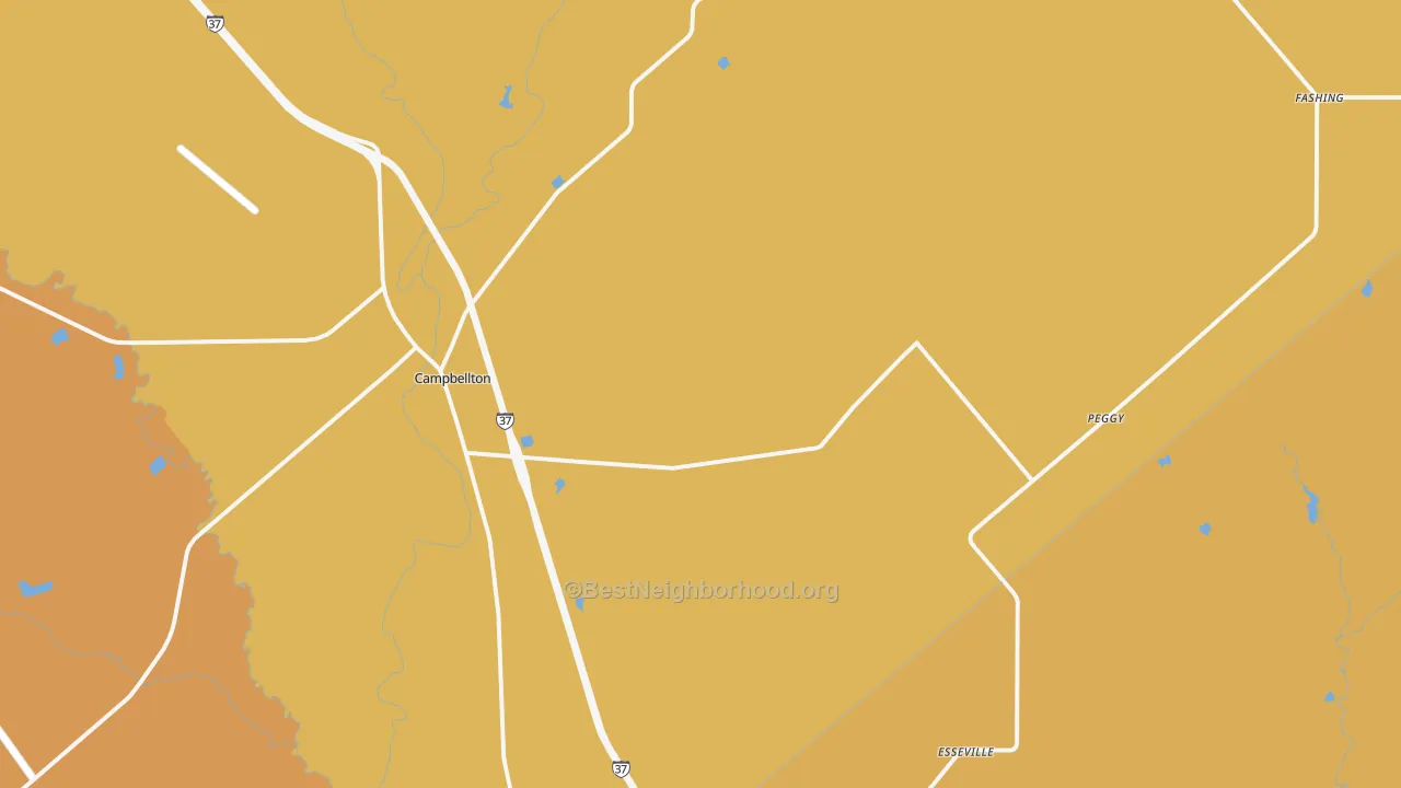 Map of the best neighborhoods in the 78008 area, with better matches in green and worse matches in red