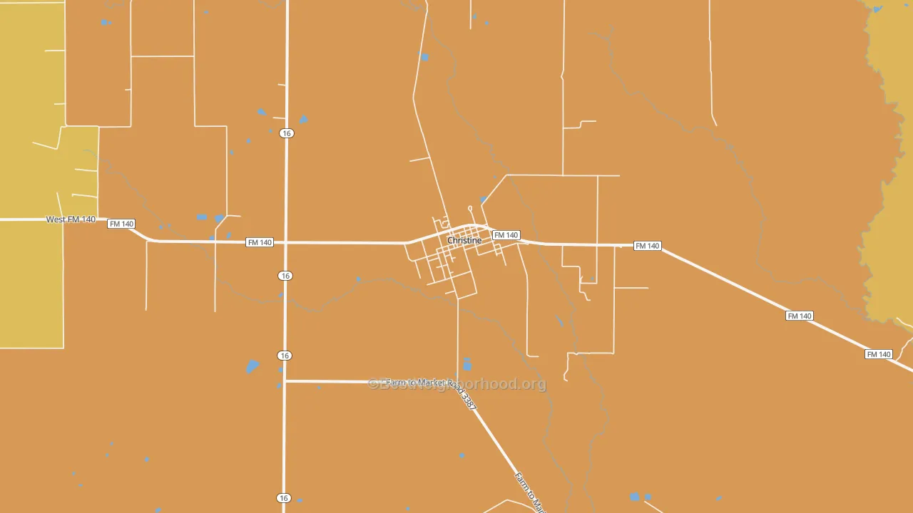 Map of the best neighborhoods in the 78012 area, with better matches in green and worse matches in red