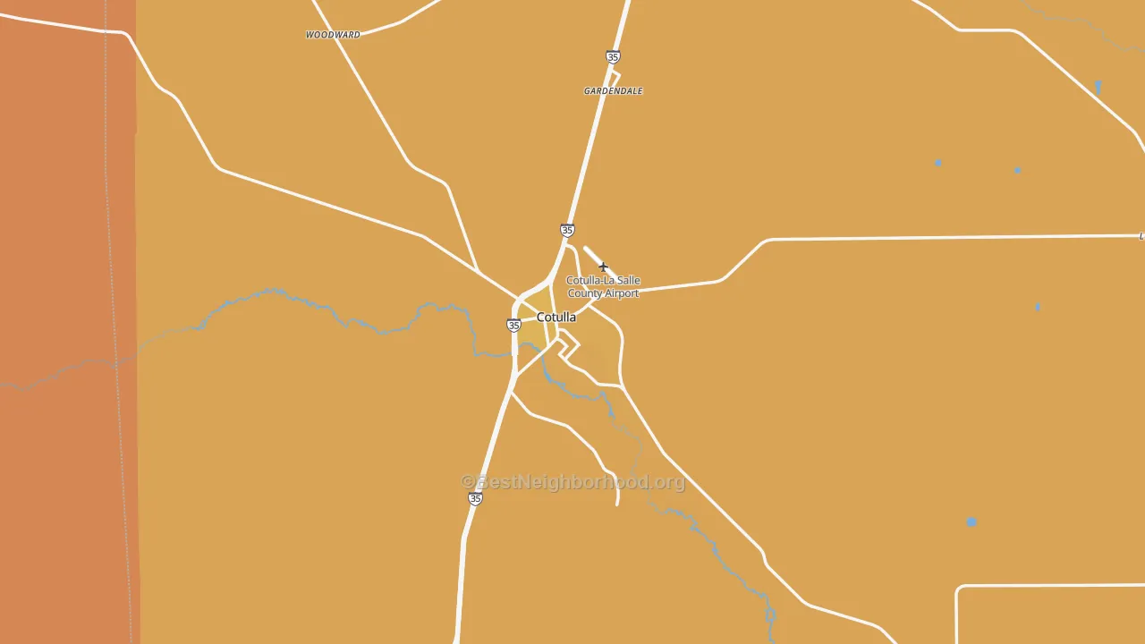 Map of the best neighborhoods in the 78014 area, with better matches in green and worse matches in red