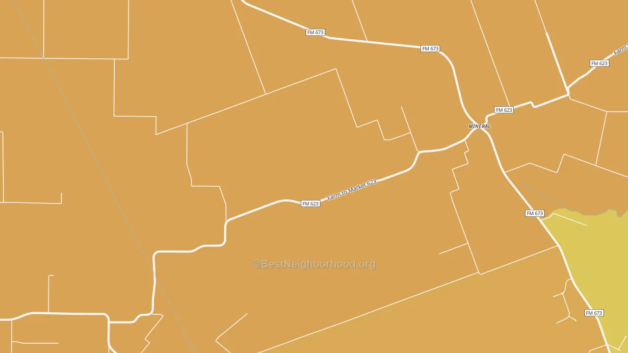 Map of the best neighborhoods in the 78125 area, with better matches in green and worse matches in red