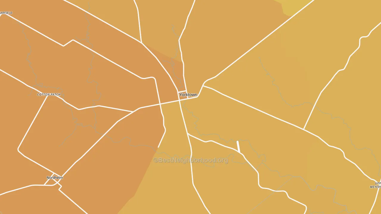 Map of the best neighborhoods in the 78164 area, with better matches in green and worse matches in red