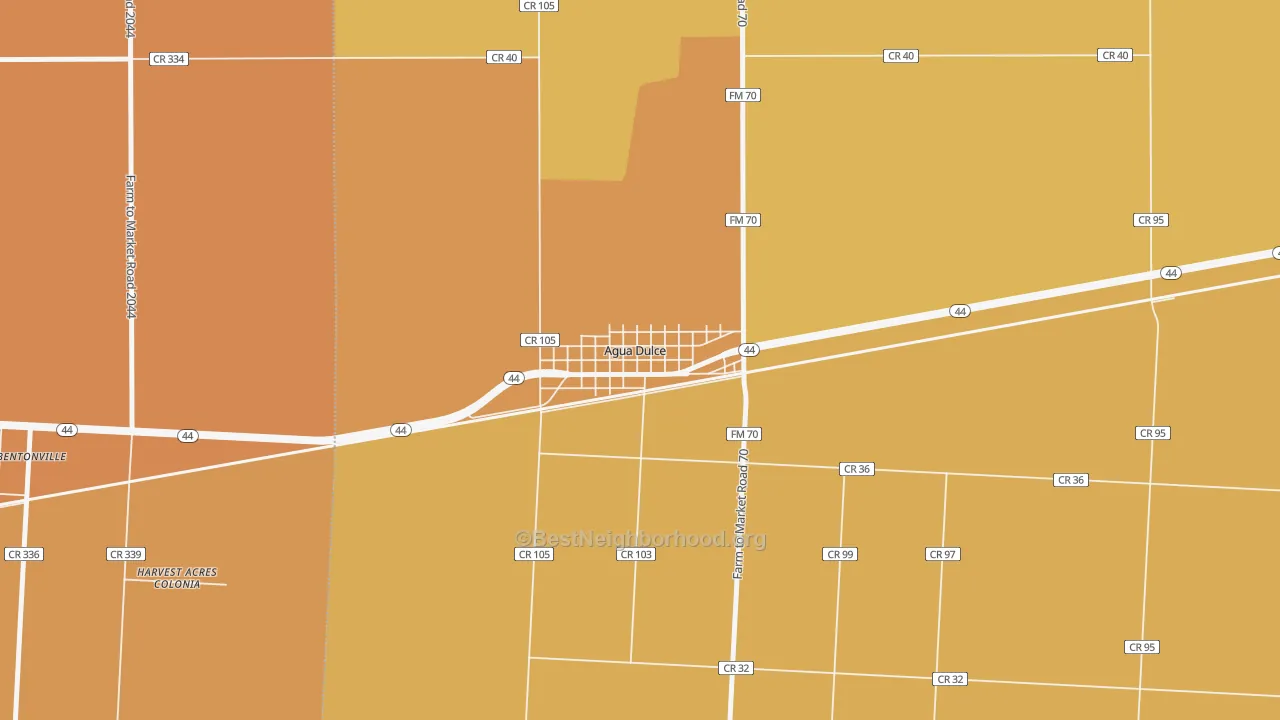 Map of the best neighborhoods in the 78330 area, with better matches in green and worse matches in red