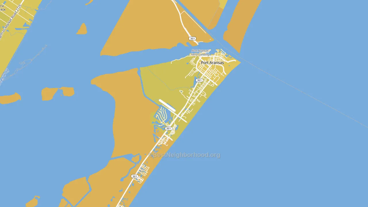 Map of the best neighborhoods in the 78373 area, with better matches in green and worse matches in red