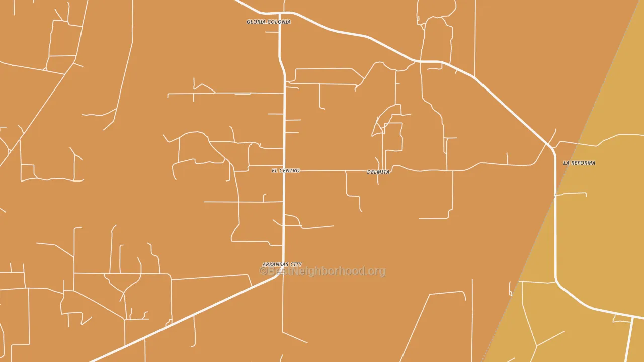 Map of the best neighborhoods in the 78536 area, with better matches in green and worse matches in red