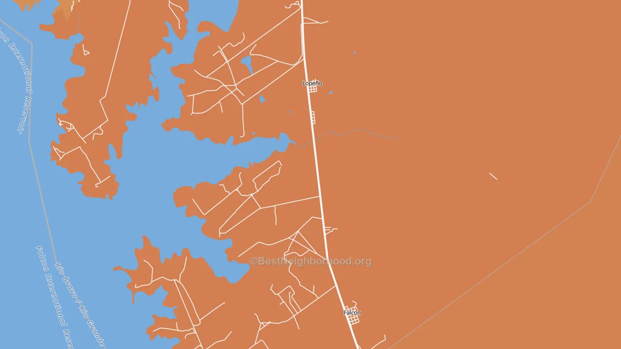 Map of the best neighborhoods in the 78564 area, with better matches in green and worse matches in red