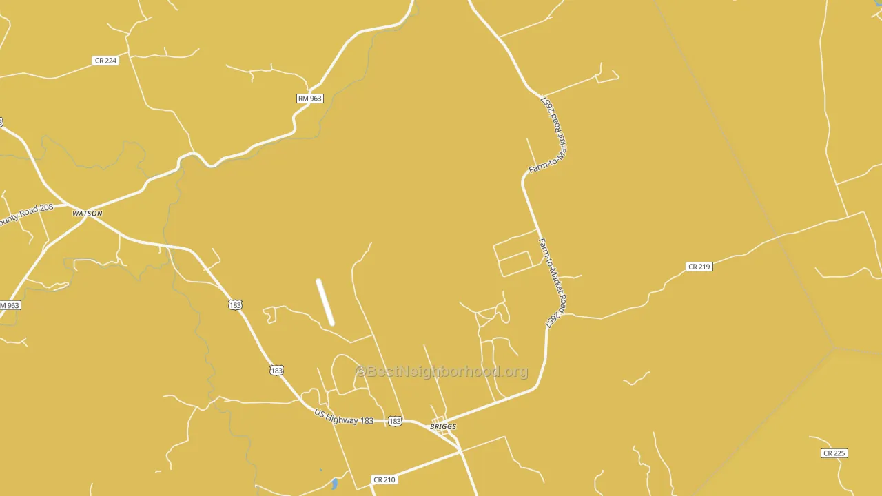 Map of the best neighborhoods in the 78608 area, with better matches in green and worse matches in red