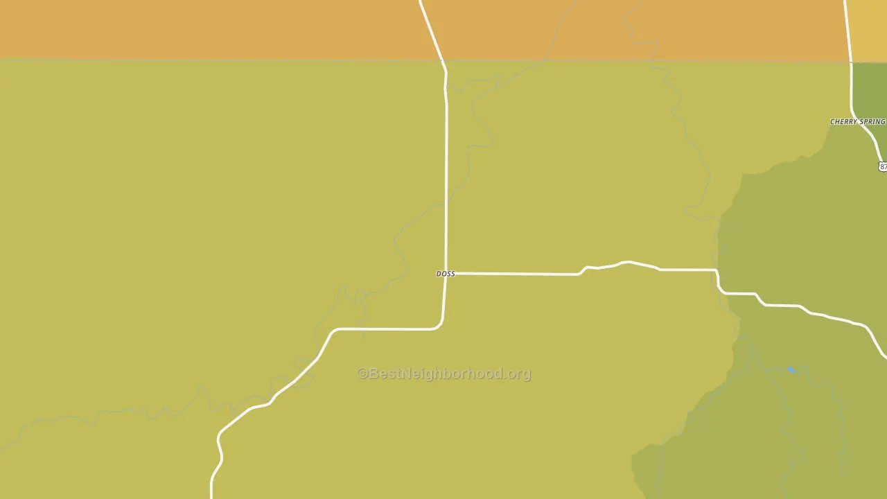 Map of the best neighborhoods in the 78618 area, with better matches in green and worse matches in red