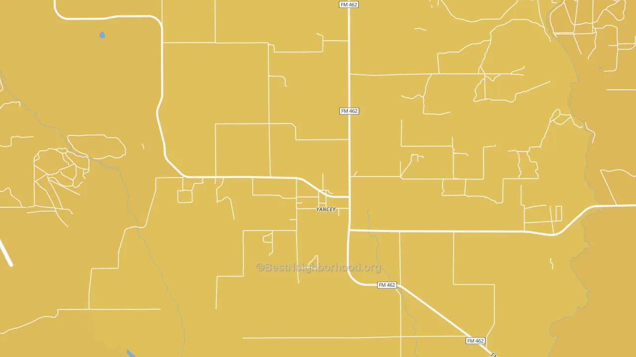 Map of the best neighborhoods in the 78886 area, with better matches in green and worse matches in red