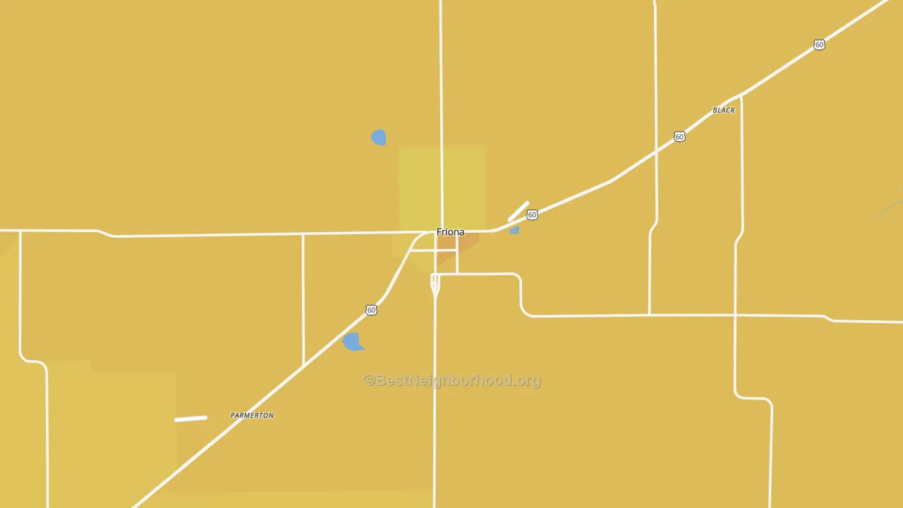 Map of the best neighborhoods in the 79035 area, with better matches in green and worse matches in red