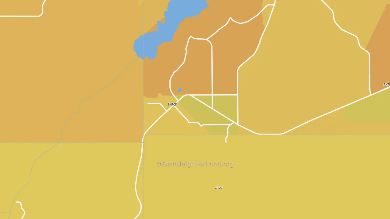Map of the best neighborhoods in the 79036 area, with better matches in green and worse matches in red
