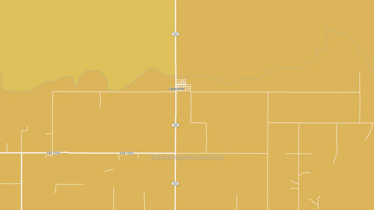 Map of the best neighborhoods in the 79056 area, with better matches in green and worse matches in red