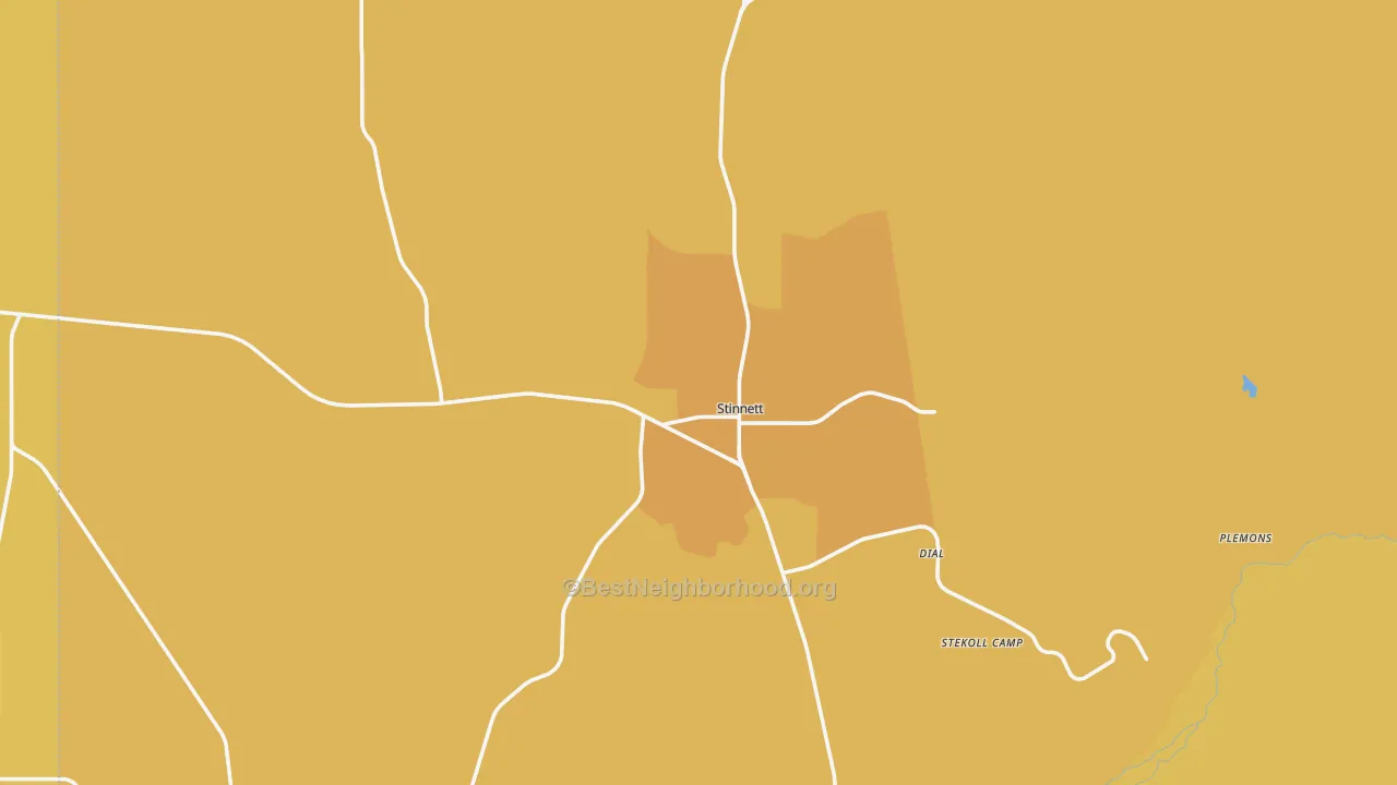 Map of the best neighborhoods in the 79083 area, with better matches in green and worse matches in red