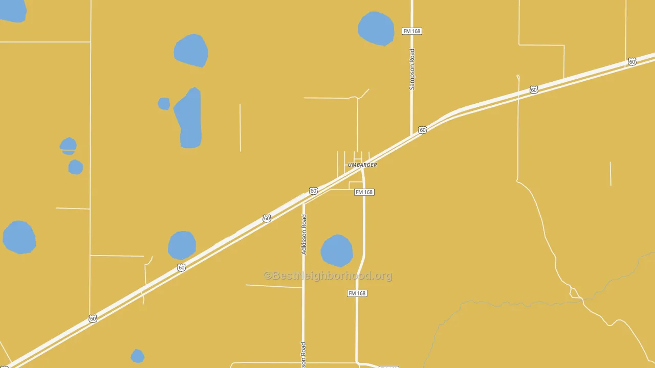 Map of the best neighborhoods in the 79091 area, with better matches in green and worse matches in red