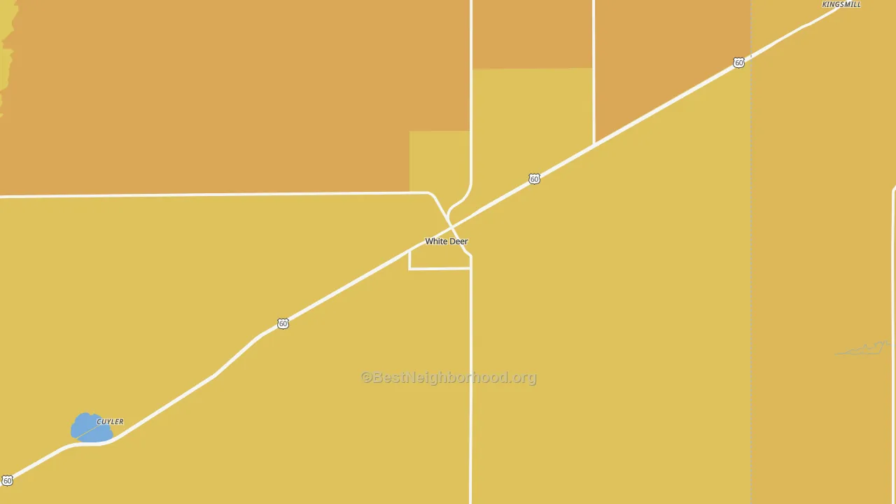 Map of the best neighborhoods in the 79097 area, with better matches in green and worse matches in red