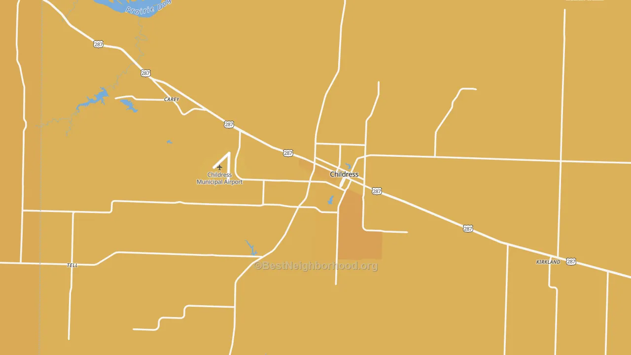 Map of the best neighborhoods in the 79201 area, with better matches in green and worse matches in red