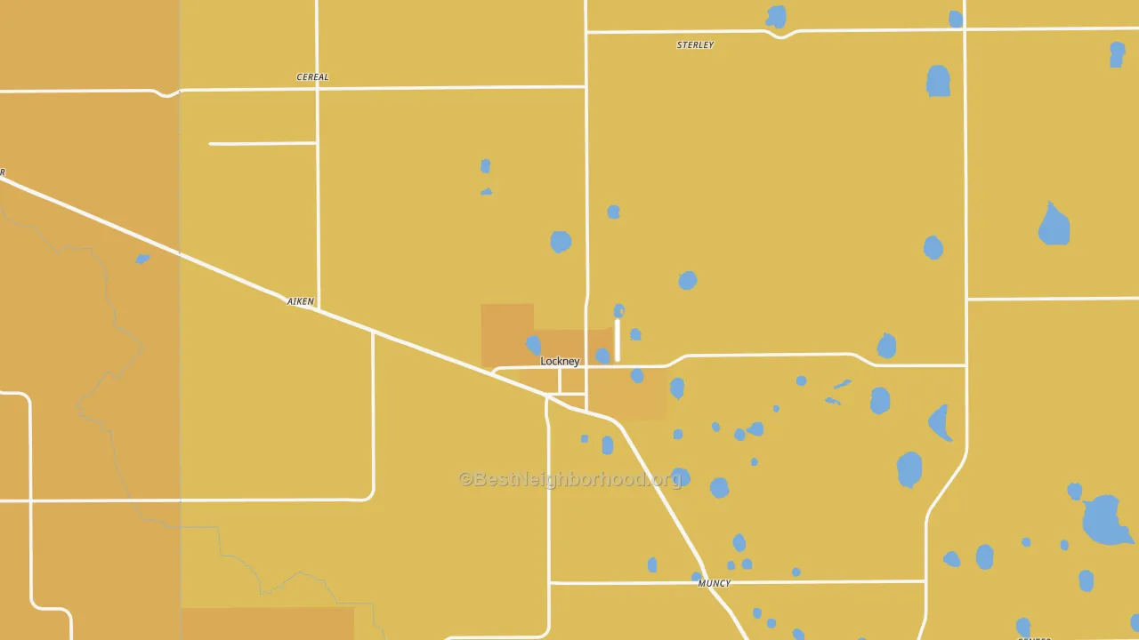 Map of the best neighborhoods in the 79241 area, with better matches in green and worse matches in red
