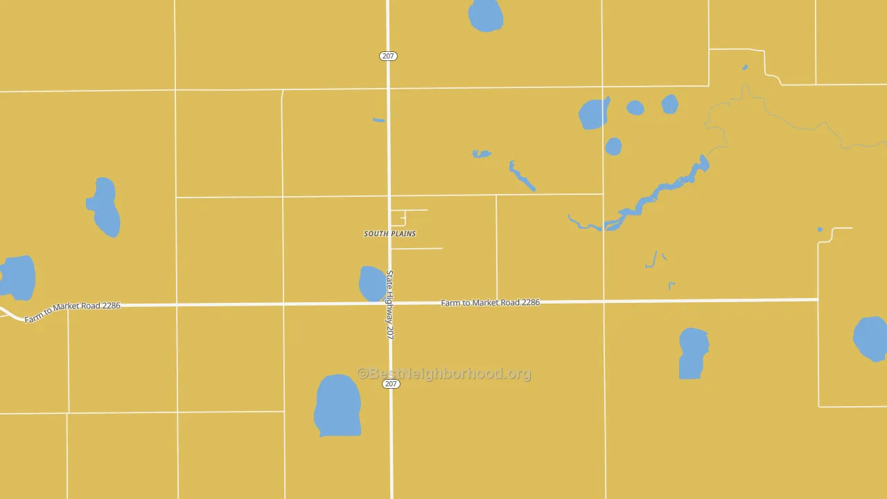 Map of the best neighborhoods in the 79258 area, with better matches in green and worse matches in red