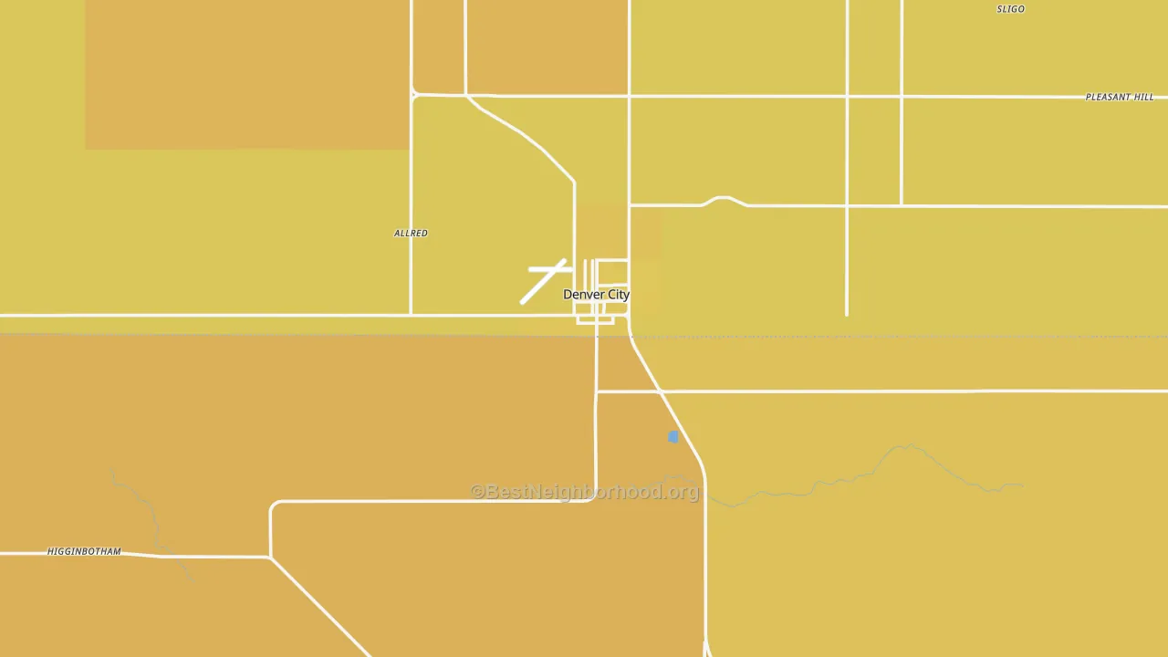 Map of the best neighborhoods in the 79323 area, with better matches in green and worse matches in red