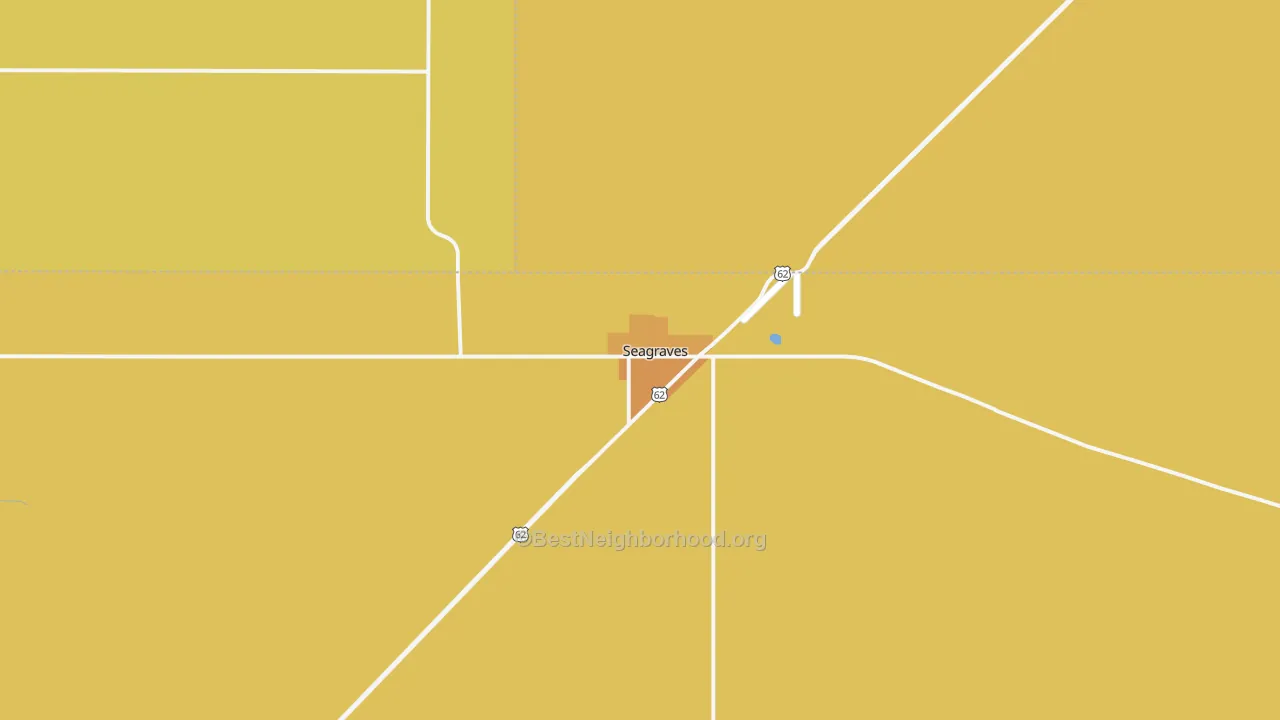Map of the best neighborhoods in the 79359 area, with better matches in green and worse matches in red