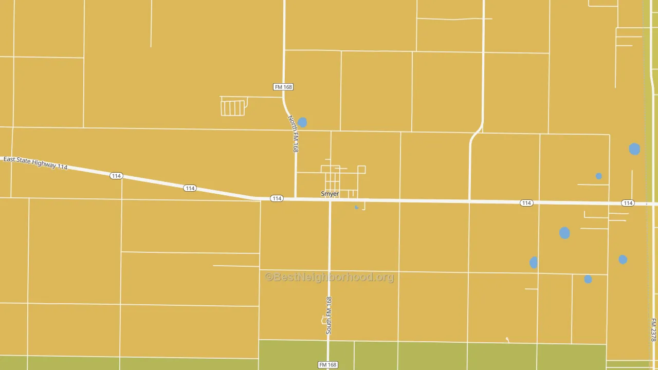 Map of the best neighborhoods in the 79367 area, with better matches in green and worse matches in red