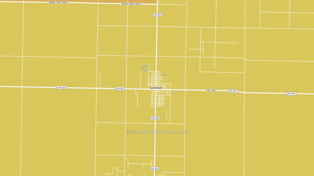 Map of the best neighborhoods in the 79372 area, with better matches in green and worse matches in red