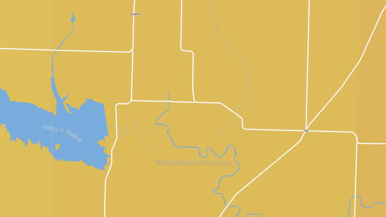 Map of the best neighborhoods in the 79527 area, with better matches in green and worse matches in red