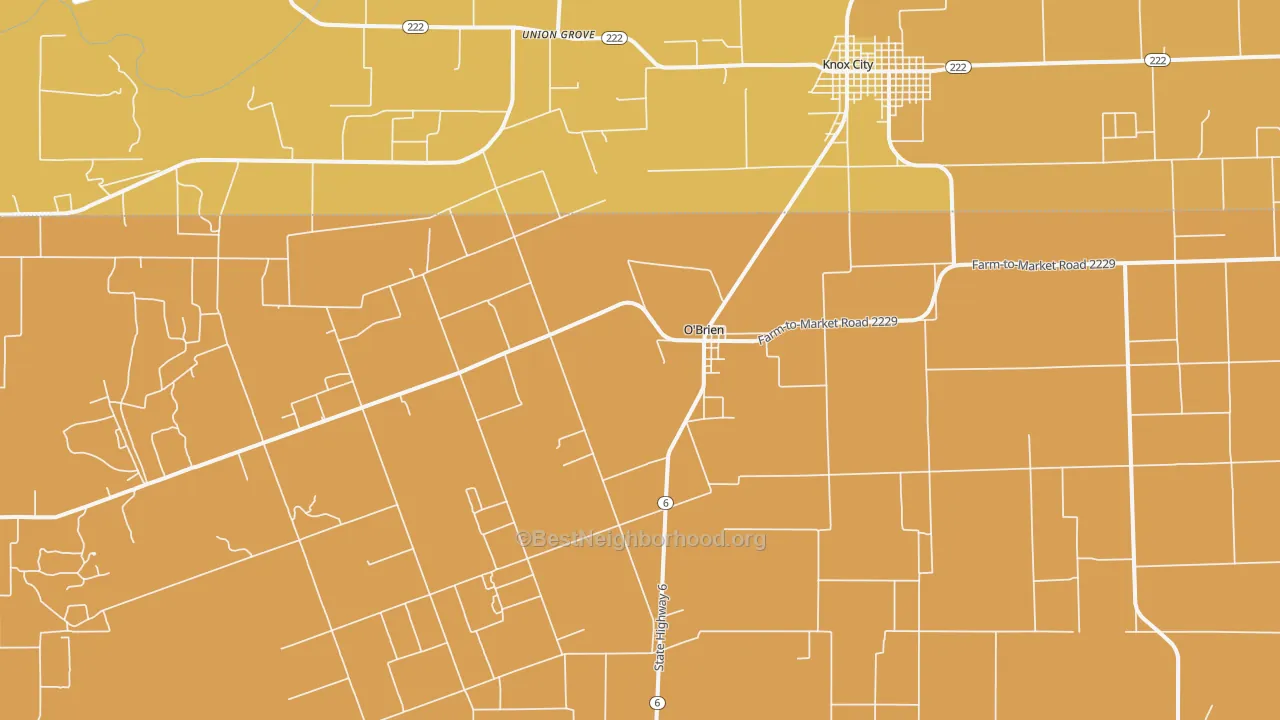 Map of the best neighborhoods in the 79539 area, with better matches in green and worse matches in red