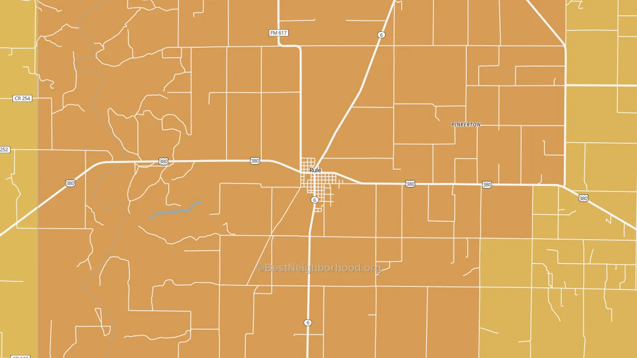 Map of the best neighborhoods in the 79547 area, with better matches in green and worse matches in red
