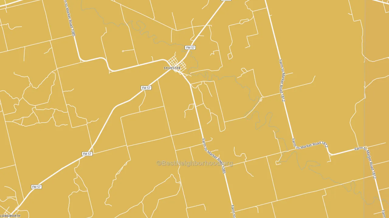 Map of the best neighborhoods in the 79560 area, with better matches in green and worse matches in red