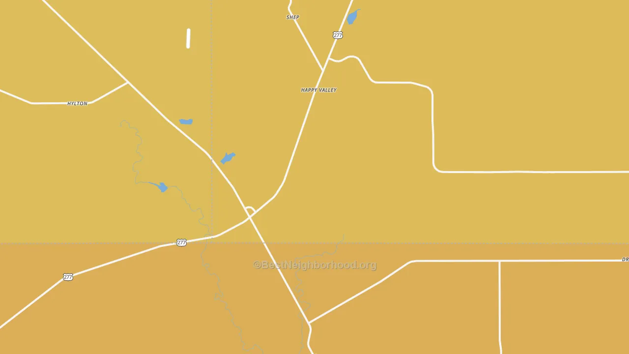 Map of the best neighborhoods in the 79566 area, with better matches in green and worse matches in red
