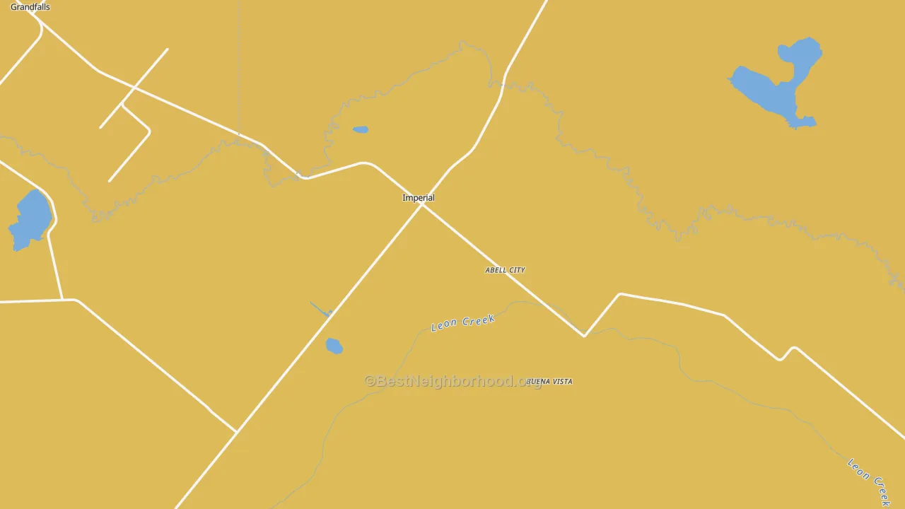 Map of the best neighborhoods in the 79743 area, with better matches in green and worse matches in red