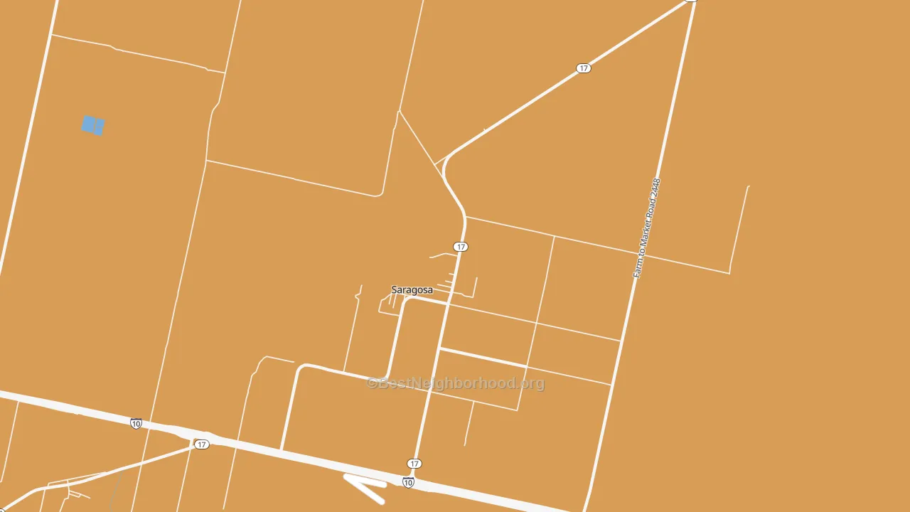 Map of the best neighborhoods in the 79780 area, with better matches in green and worse matches in red