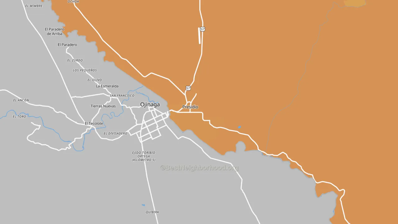Map of the best neighborhoods in the 79845 area, with better matches in green and worse matches in red
