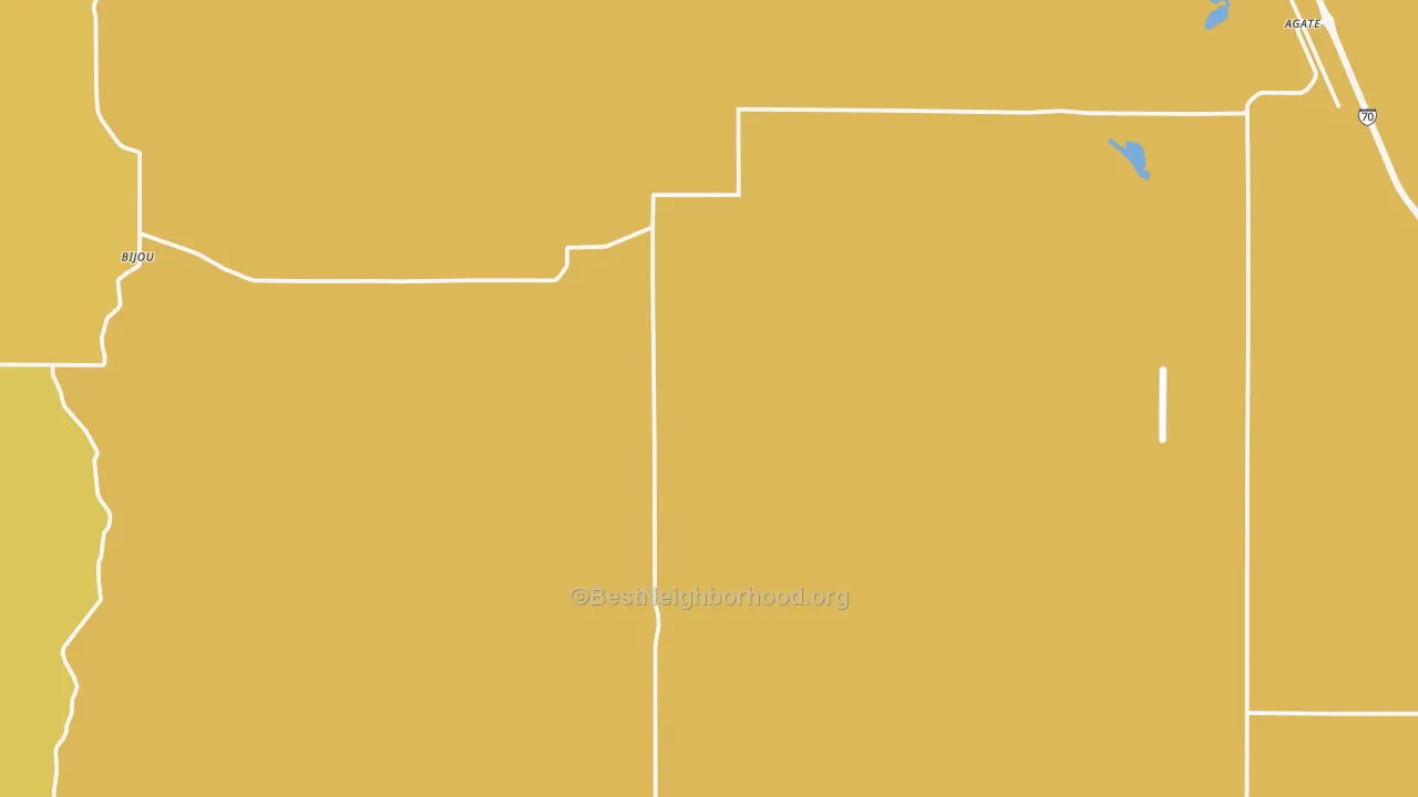 Map of the best neighborhoods in the 80101 area, with better matches in green and worse matches in red