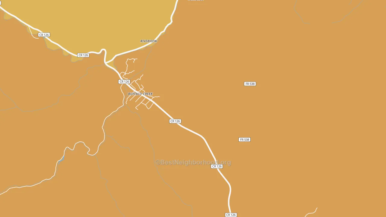 Map of the best neighborhoods in the 80425 area, with better matches in green and worse matches in red