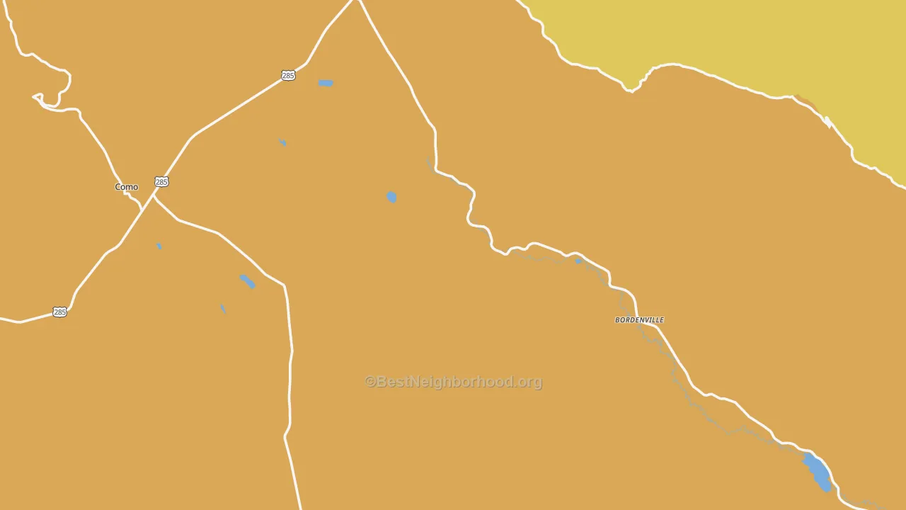Map of the best neighborhoods in the 80456 area, with better matches in green and worse matches in red