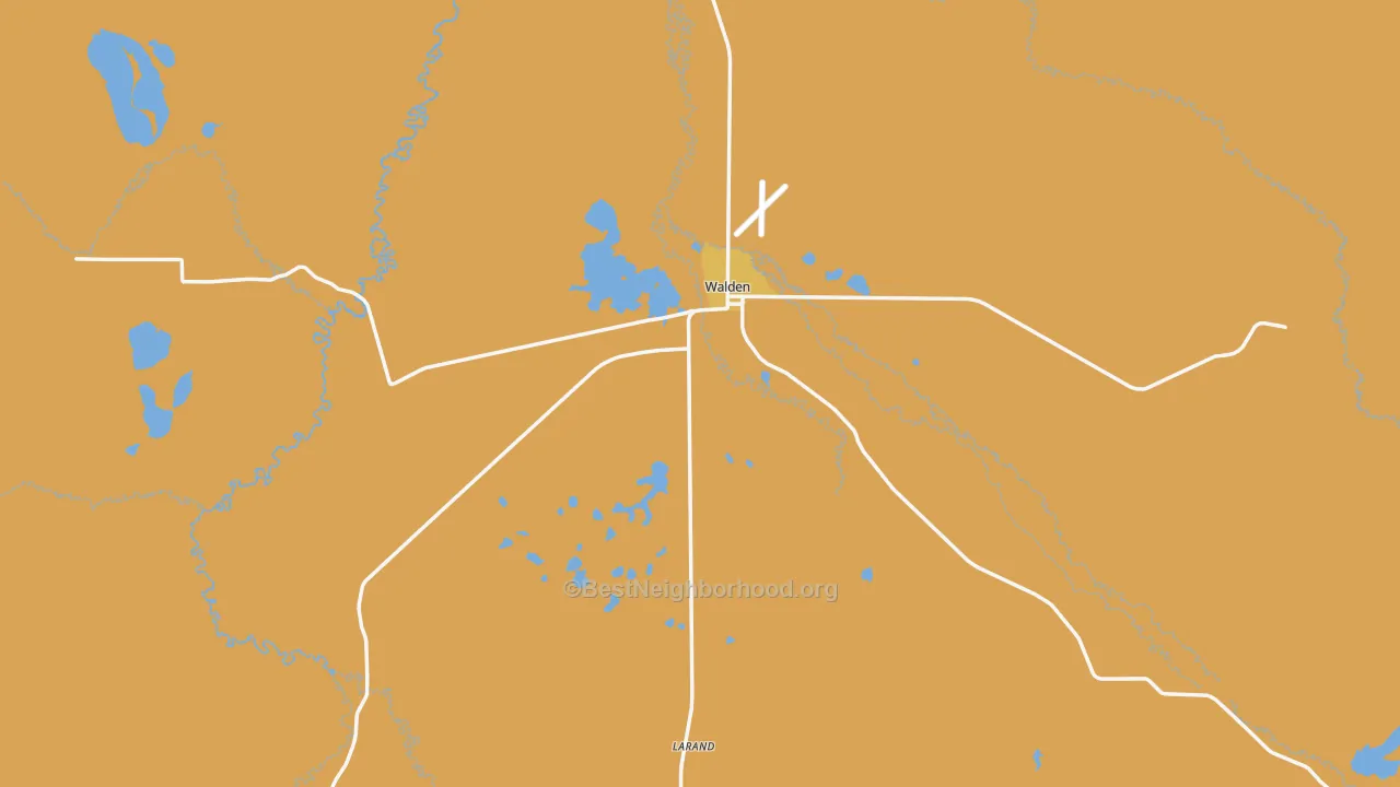 Map of the best neighborhoods in the 80480 area, with better matches in green and worse matches in red