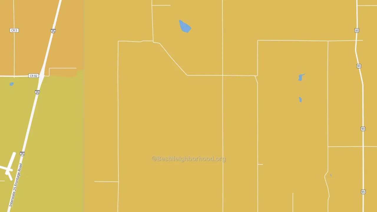 Map of the best neighborhoods in the 80612 area, with better matches in green and worse matches in red