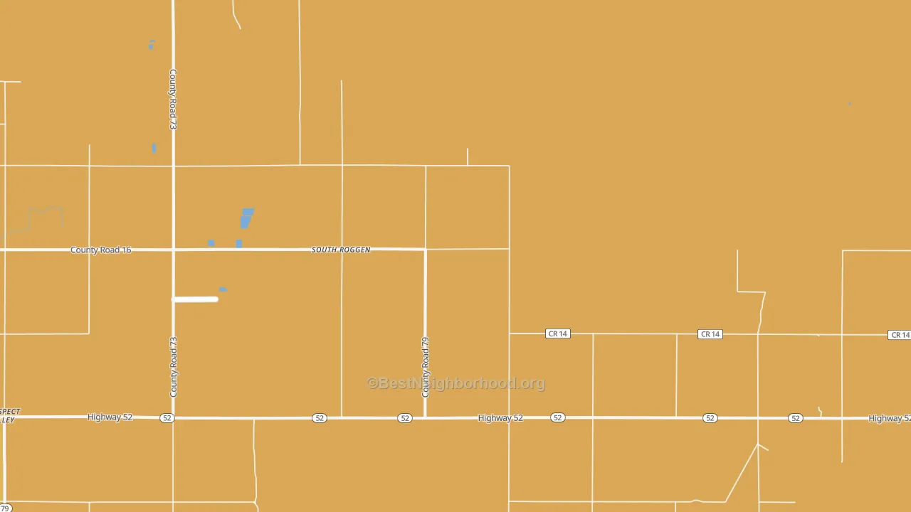 Map of the best neighborhoods in the 80652 area, with better matches in green and worse matches in red