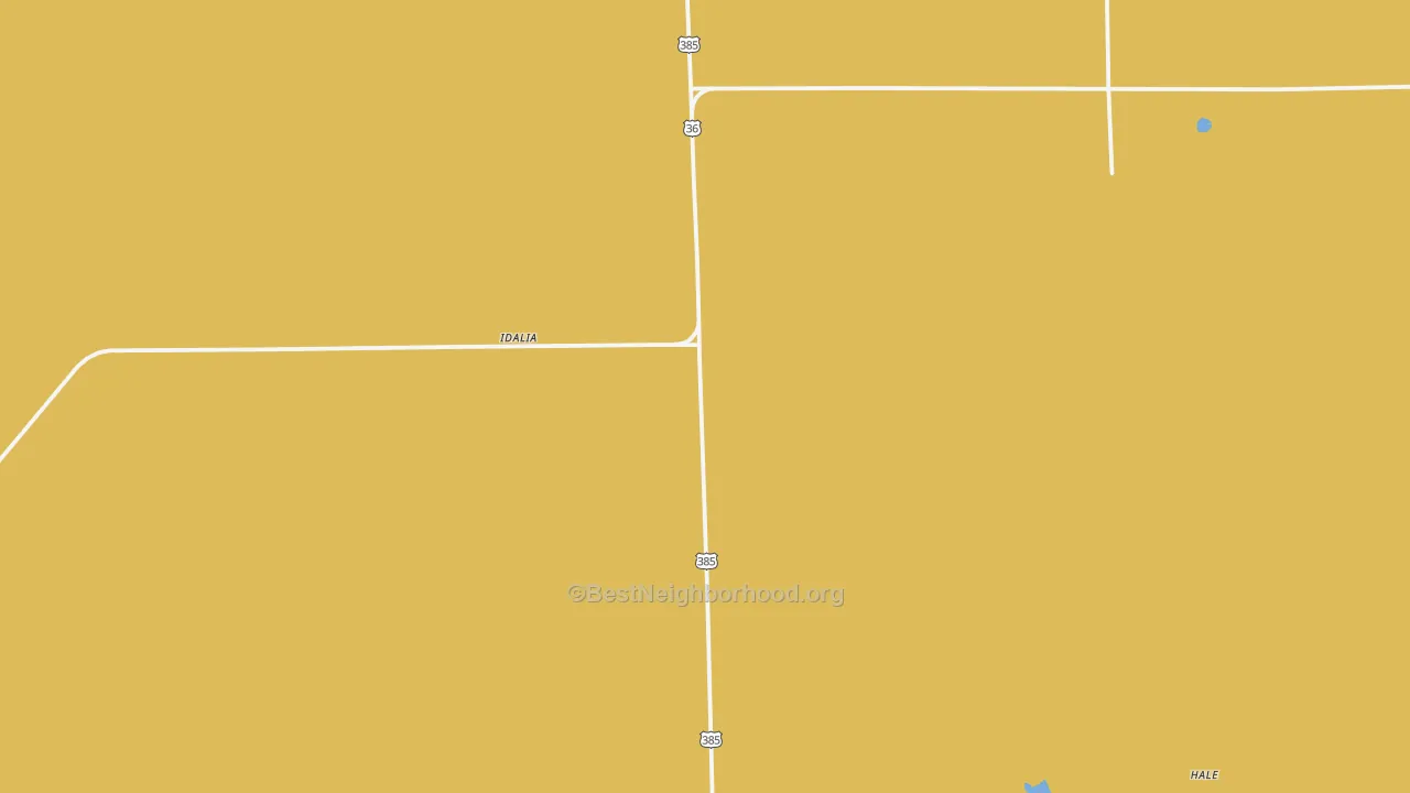 Map of the best neighborhoods in the 80735 area, with better matches in green and worse matches in red