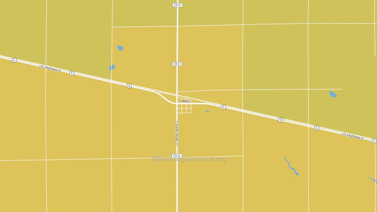 Map of the best neighborhoods in the 80746 area, with better matches in green and worse matches in red
