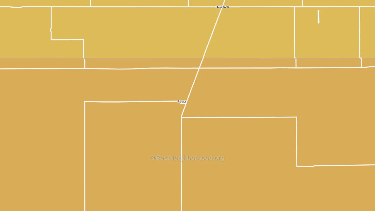 Map of the best neighborhoods in the 80747 area, with better matches in green and worse matches in red