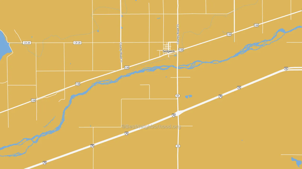Map of the best neighborhoods in the 80749 area, with better matches in green and worse matches in red