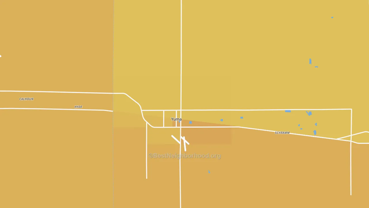 Map of the best neighborhoods in the 80759 area, with better matches in green and worse matches in red