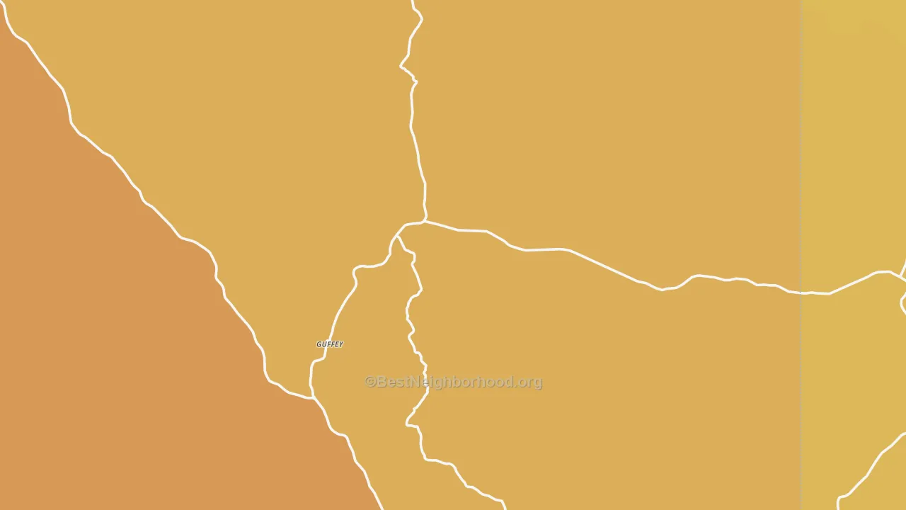 Map of the best neighborhoods in the 80820 area, with better matches in green and worse matches in red